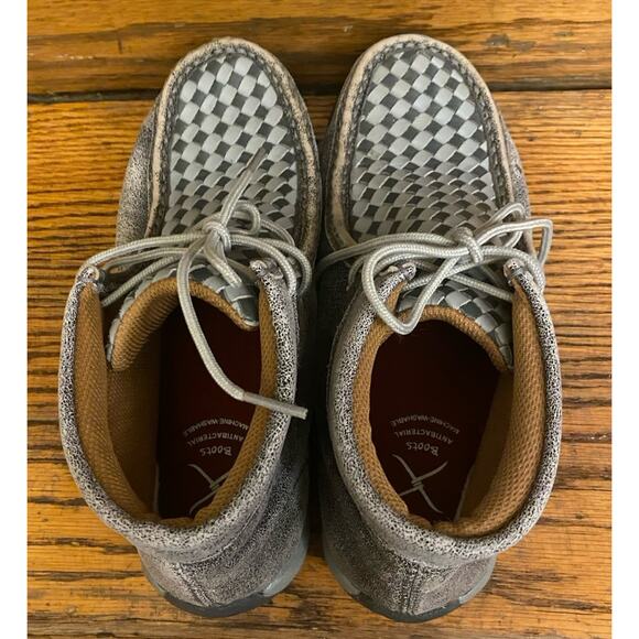 Twisted X Men's 6.5 Casual Gray Leather Basket Weave Driving Mocs MDM0073 - Picture 7 of 8